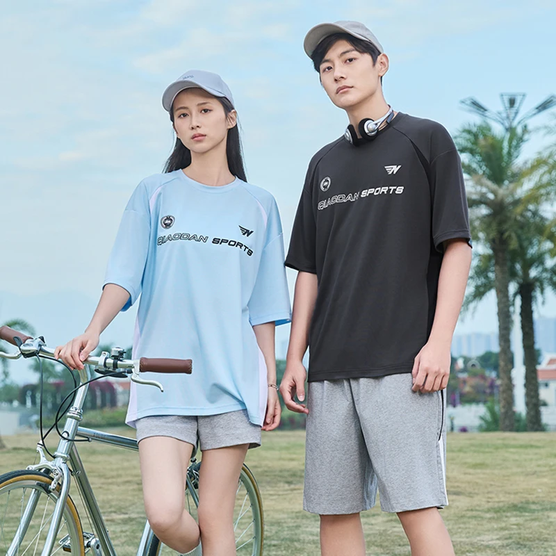 Sports Short-sleeved T-shirts for Men and Women Summer American Casual