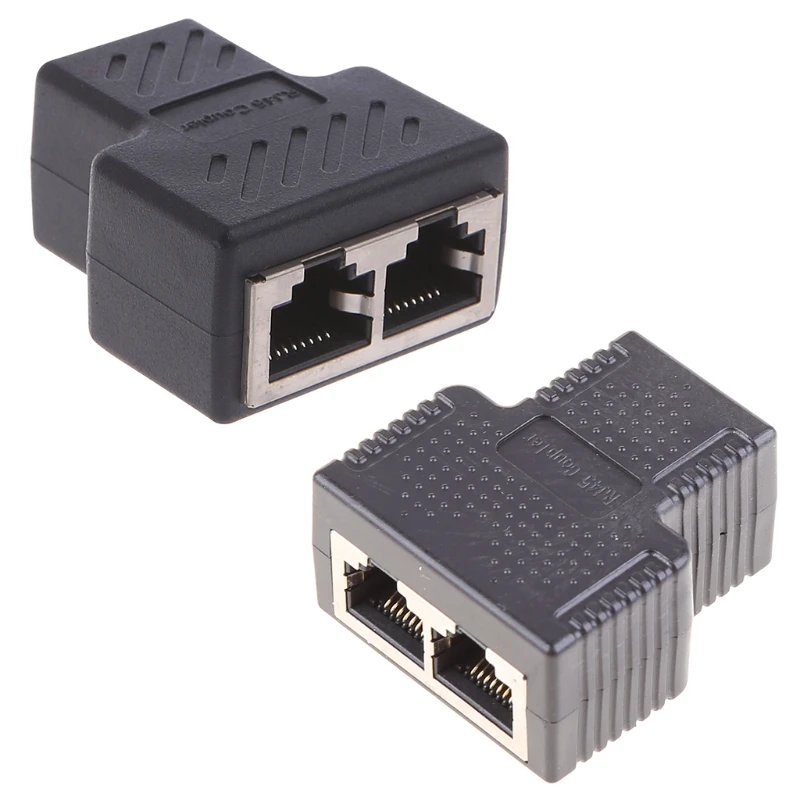 

Ethernet Splitter Rj45 Cable Coupler 1 to 2 Female Adapter High Speed Internet