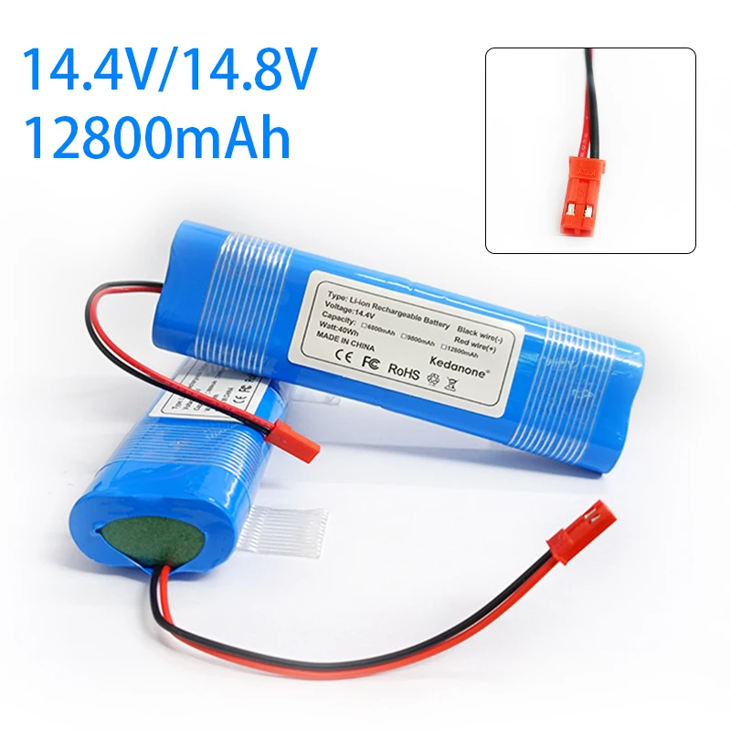 

4S1P 18650 14.4V 12800mAh Li-ion Battery Pack,For Ilife V50 V55 V8s V3s Pro V5s Pro V8s X750 Robot Vacuum Cleaner Battery 14.8V