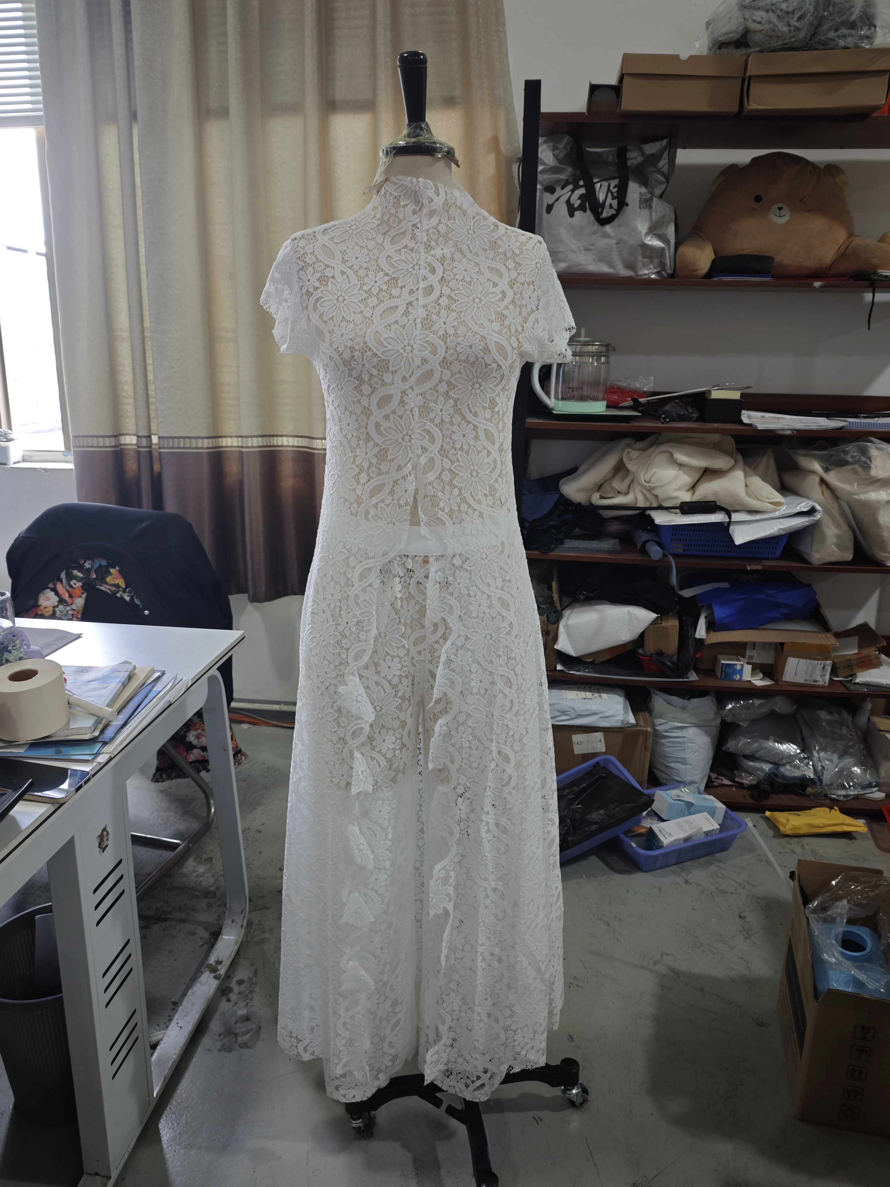 ตัวเลือกสินค้า ชุดเซ็ตเสื้อคลุมลูกไม้ กางเกงทรงสวย ใส่สบายสไตล์สาวหวาน