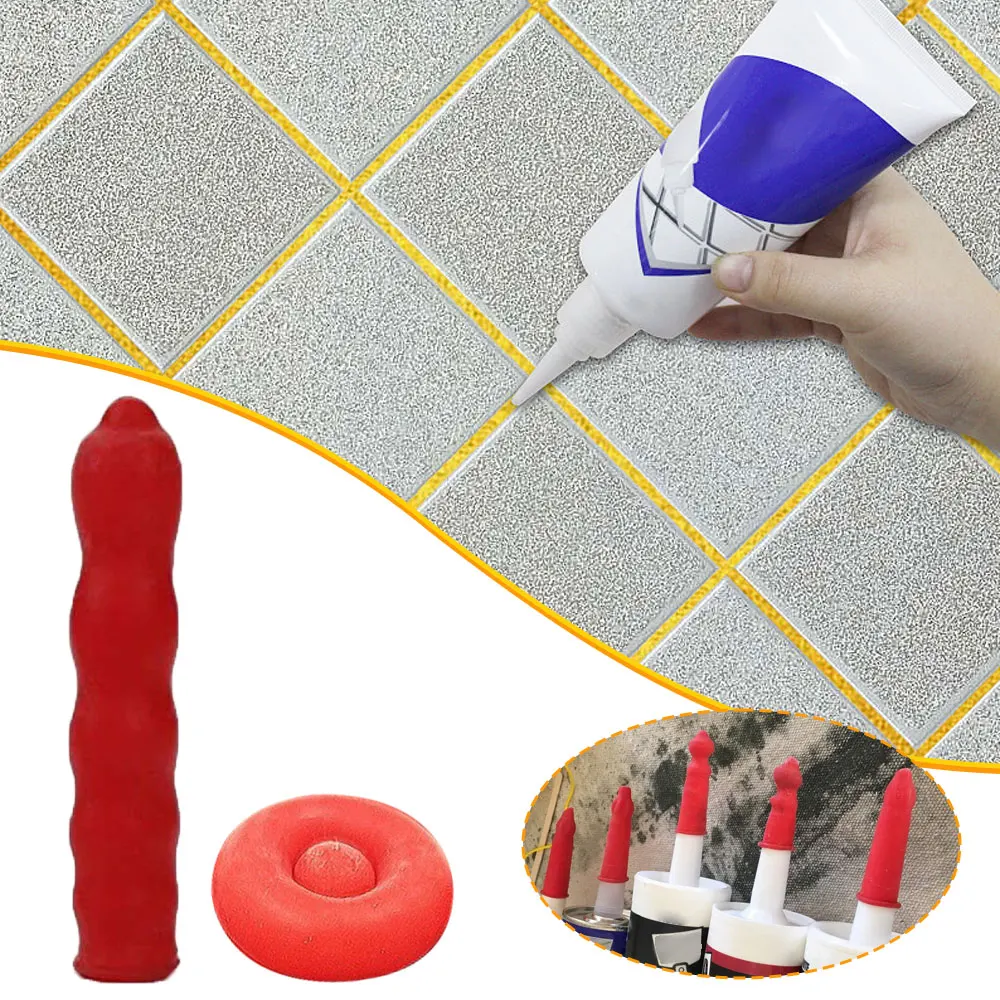 2pcs Caulk Cap Glass Glue Tip Sealing Cap Barrel Glue Mouth Protective Cover For Sealing And Preserving Leakproof Sleeve 3