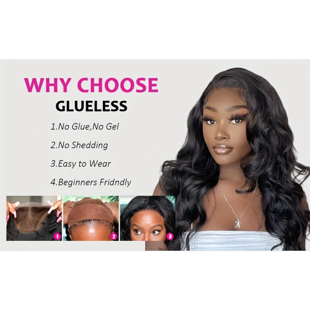 Ready To Go Put On and Go Glueless Body Wave 13 * 4 HD Lace Human Wig for Women 16-42 Inches, 13*6&5*5 Glueless Natural Color 5