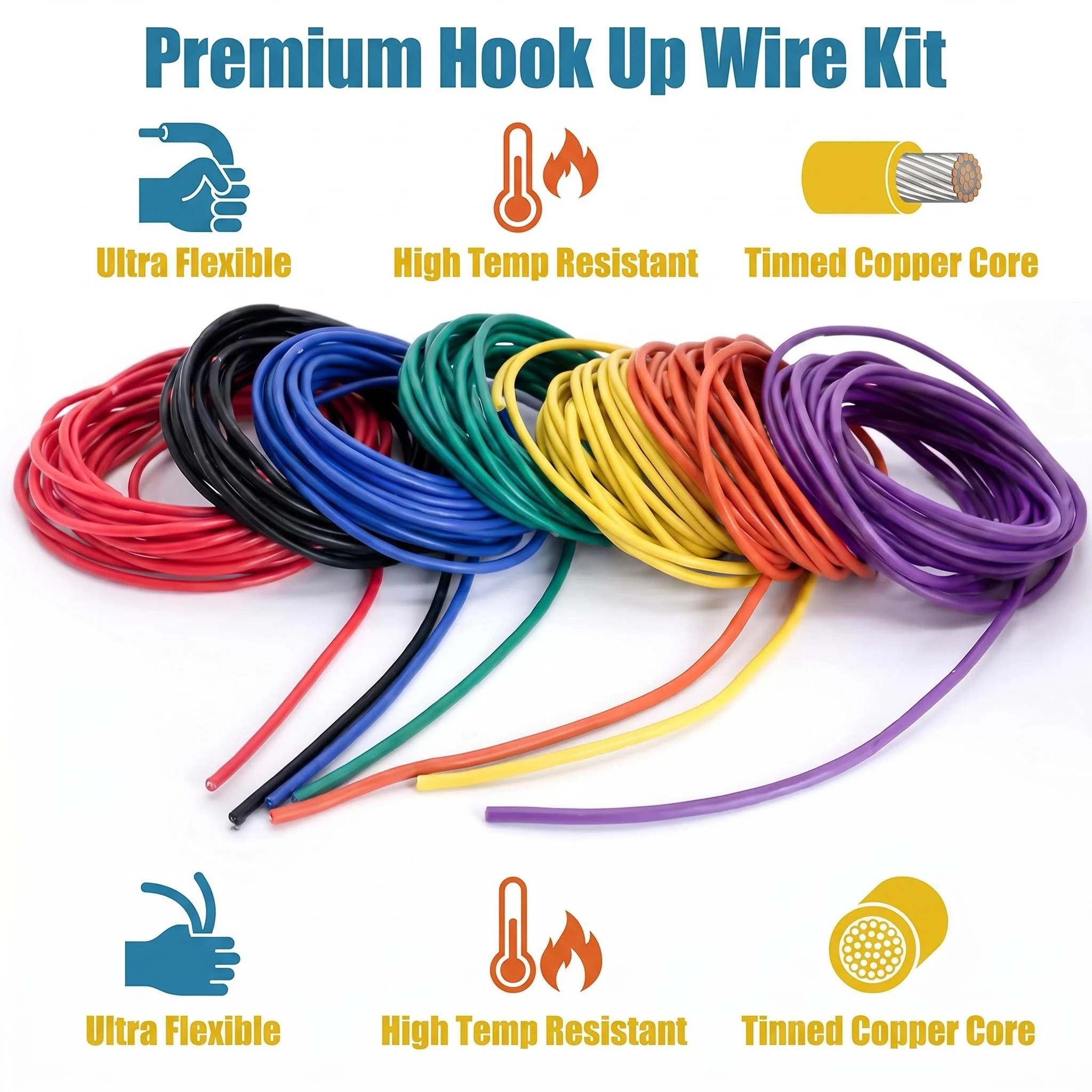 Fil de câblage silicone 24-18 AWG 5m pour modélisme