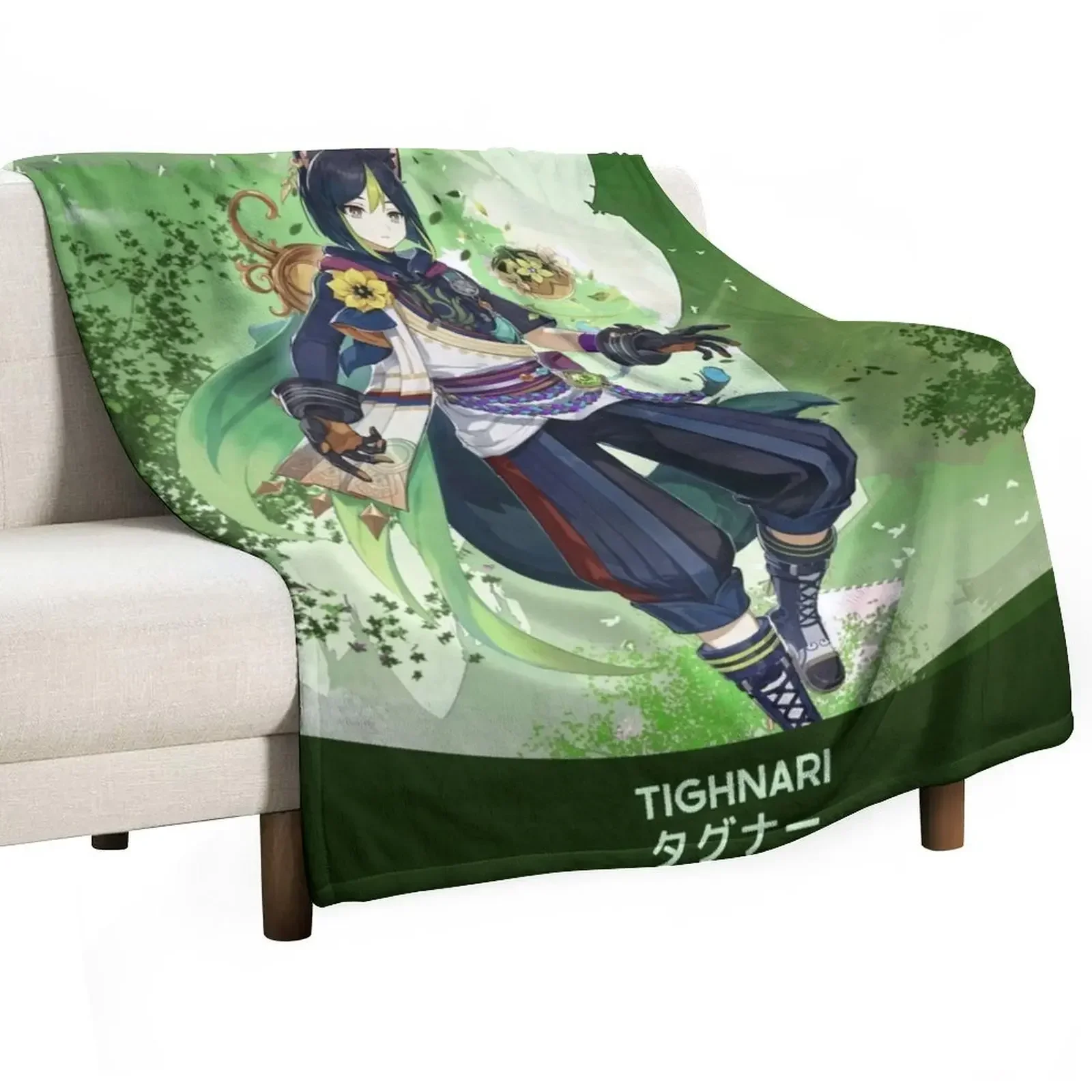

Tighnari Japanese Style Genshin Impact Throw Blanket Thermal Furrys Large Blankets