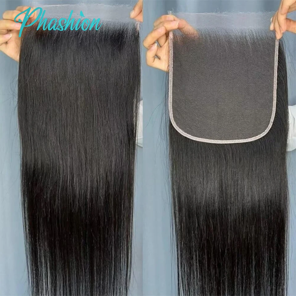 Phashion Full Long Real HD 5x5 Lace Closue 30 28 inch Skinlike Swiss Frontal Only Kinky Curl Straight Loose Deep Wave Human Hair 2