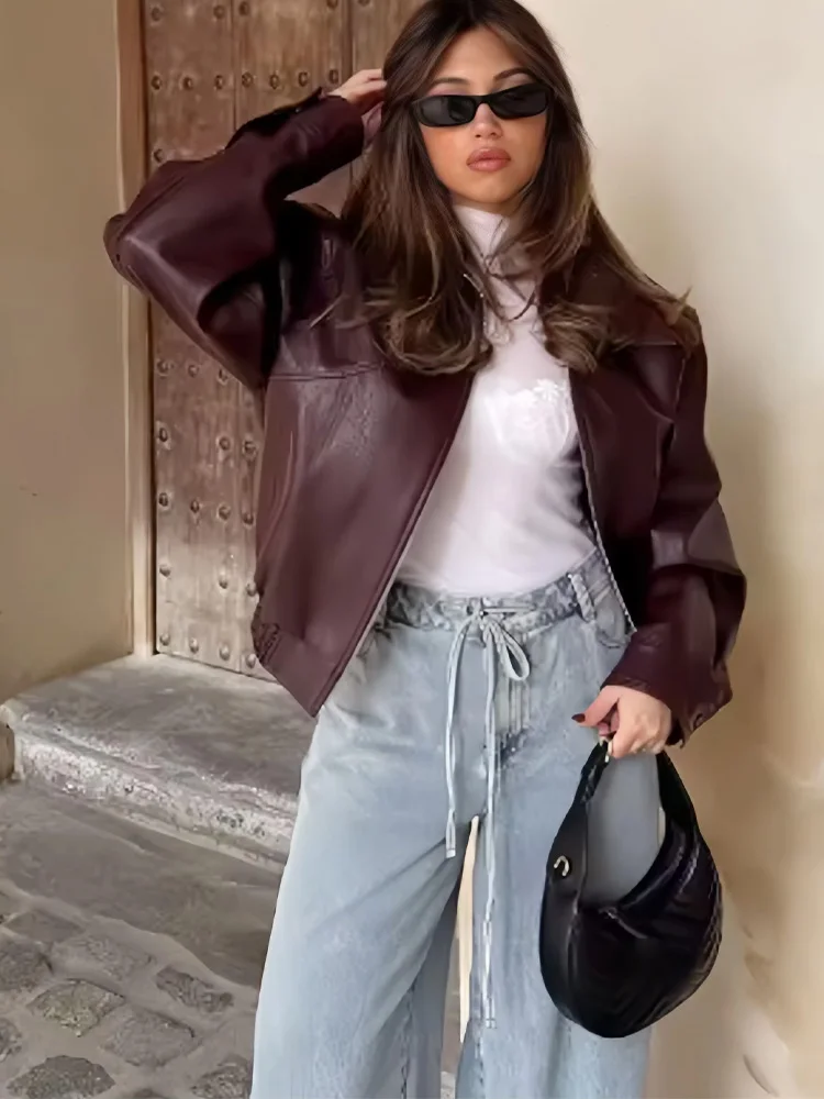 ジャケット・アウター archive single leather blouson Bordeaux women-s-leather-jacket-