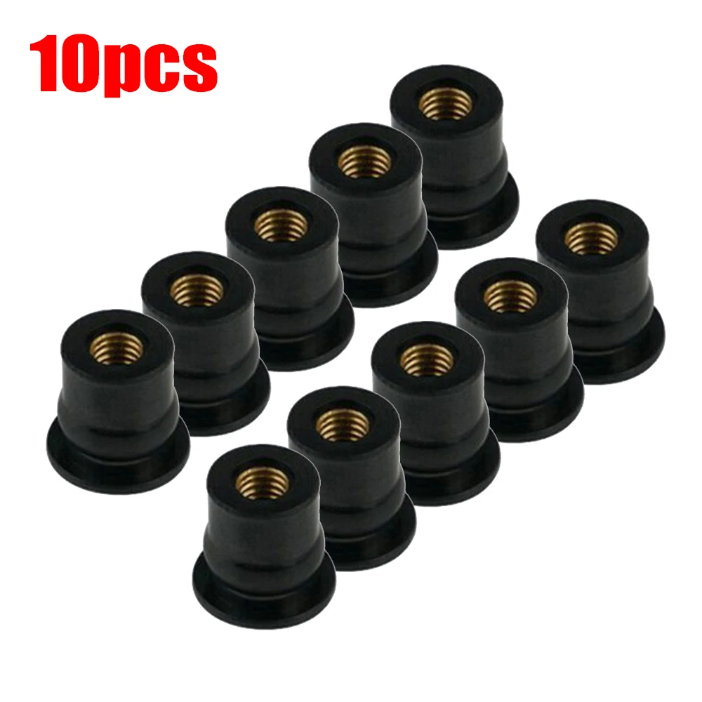 10X Motorcycle M6 Metric Rubber Well Nuts Neoprene Nuts Damper Panel Fixing Universal Windshield Fairing Cowls Fastener Screws Motorcycle Accessories Auto Fasteners Motorcycle Screws Motorcycle Fasteners