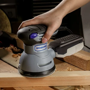 WORKPRO 125MM Electric Palm Sander 300W Power Orbital Car Polishing Finishing Machine Grinder Power Tool with 10PCS Sandpaper