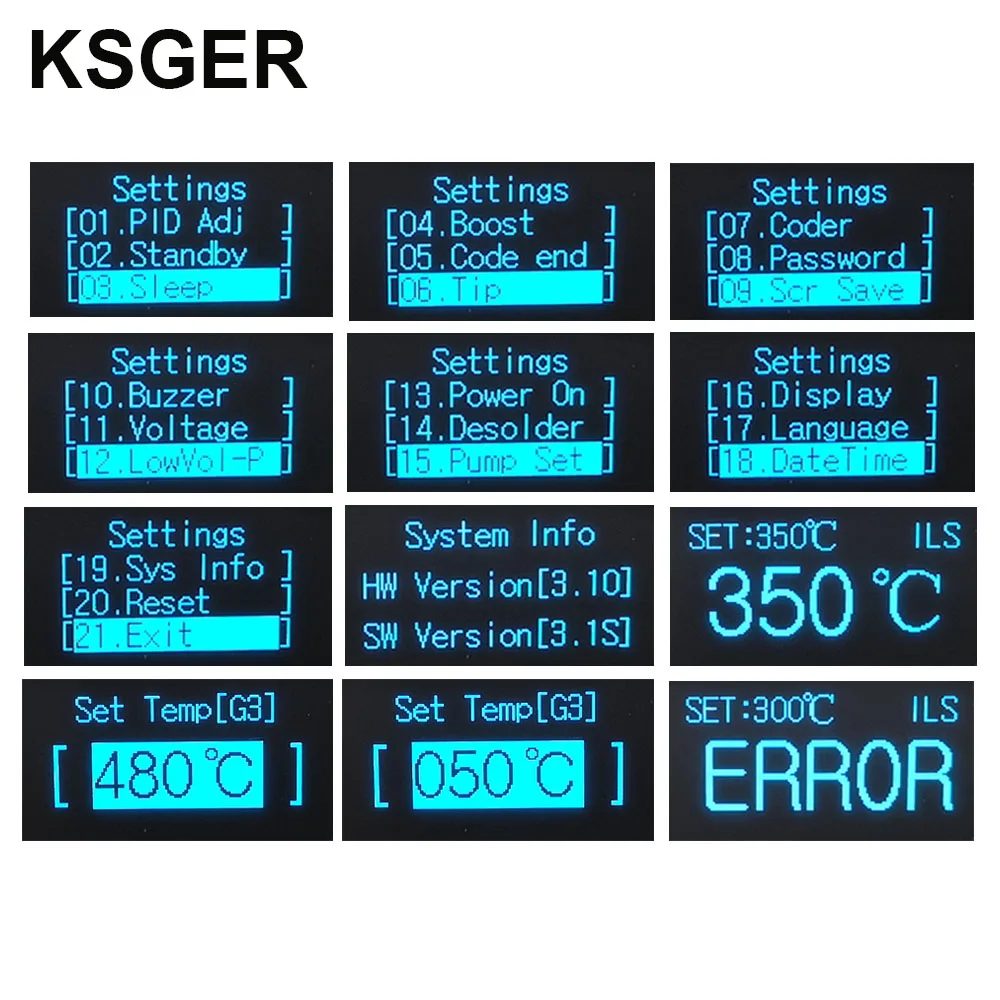 KSGER Mini T12 Soldering Station DIY STM32 V3.1S OLED T12 Iron Tips Welding Kits ABS Plastic Handle Zinc Stand Quick Heating 5
