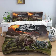 Jurassic parque jogo de cama dinossauro capa edredão consolador único gêmeo rainha cheia juventude crianças menina meninos presente