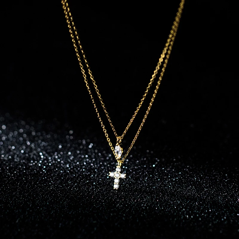 Double Cross Pendant Necklace Mint & Lily Shop the latest trends and New  Designs
