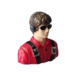 Realistische 1/6 Schaal Rode Pilootfiguur voor RC Vliegtuig Cockpit