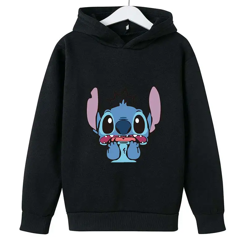 thumbnail image 1 of Sudaderas de algodón para niños Stitch Primavera Otoño Sudaderas con capucha de manga larga Ropa para niños y niñas Stich Tops casuales con capucha de dibujos animados, 1 of 5