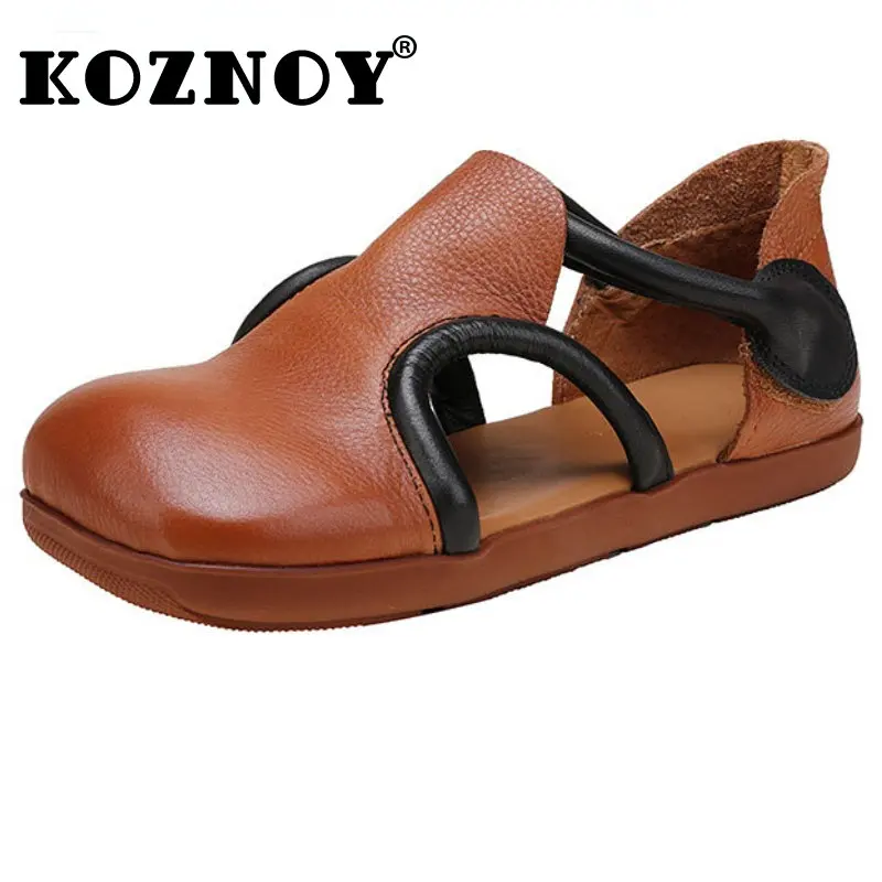 

Босоножки женские из натуральной кожи, 2 см, на плоской подошве