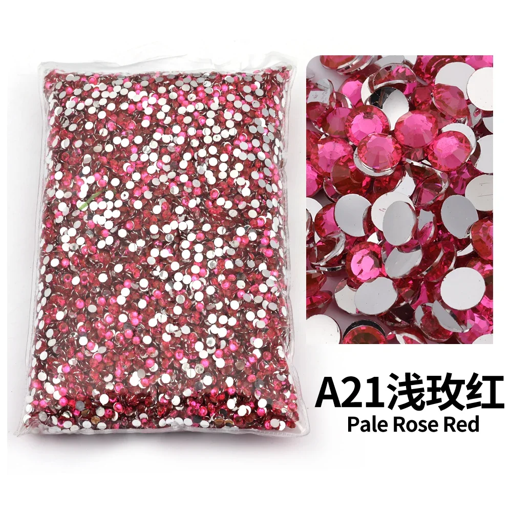 Vibrant Red Resin Flat Back Rhinestones - Bulk Wholesale