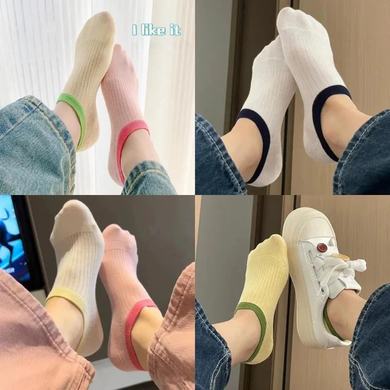 Women No Show Socks Summer Fashion Thin Section Non-slip Colored Boneless Low Cut Sock woman socks women socks