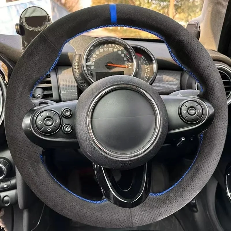 Wildleder Leder Auto Lenkrad Abdeckung Für Mini Cooper R55 R56 R57 R58 R60 R61 F54 F55 F56 Griff Abdeckung Innen Auto Zubehör