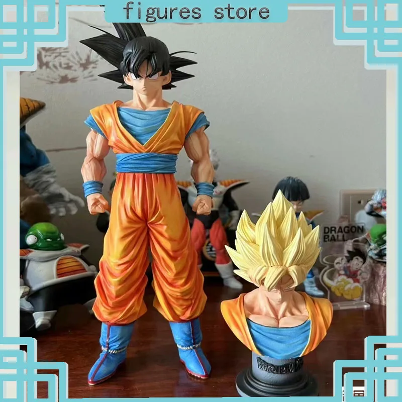 

Новинка фигурка Dragon Ball Сон Гоку Супер сайян двойная голова с супер желтыми волосами аниме экшн-Фигурка Статуя Модель коллекционный подарок