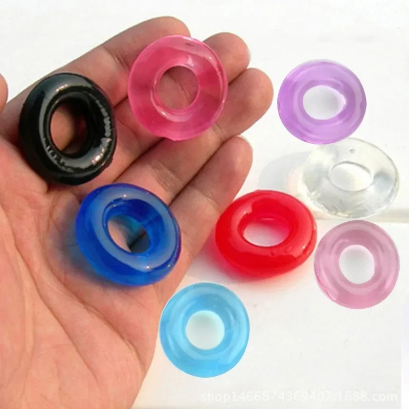 

10PCS Doughnuts Cock Rings TPE Silicone Durable Penis Ring Adult Men Ejaculation Delay Penis Enlargement Sex Toys for Male Sex