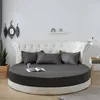 100% Cotton Round Bed Sheet Set Elastic Band Soft Skin Friendly Fitted Sheets Set Elastic Band Bedsheet 3/1 Pcs Mattress Cover 1