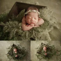 0-1 Months Newborn Photoshoot Props Soft High Stretchable Wrap Headwear Hat Oil Painting Background Baby Photography Accessories 1