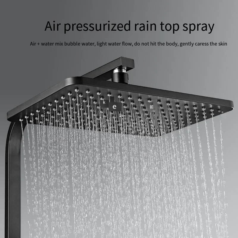 Black Temperature Faucets Bathroom Accessories Sets Shower Faucet Bathroom Hybrid Bathtub Mixer Crane Shower Spray With Shelf