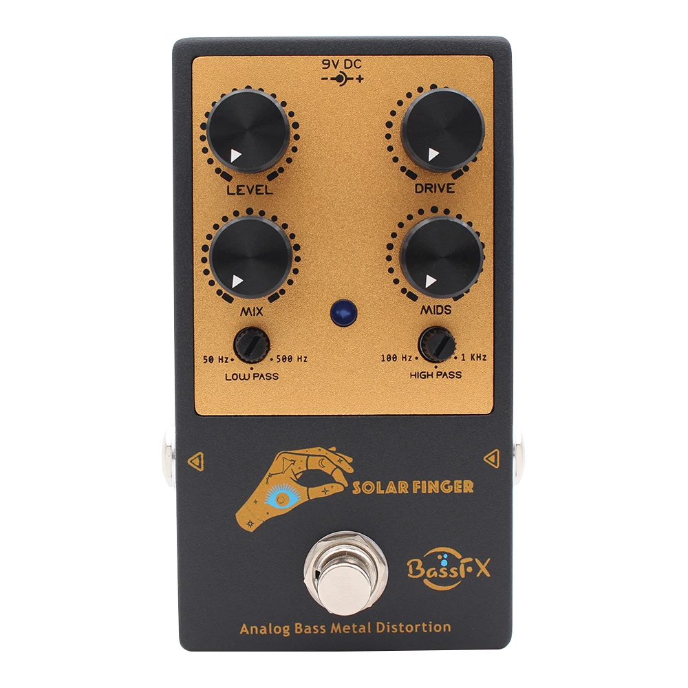Fanmuzk Analog Bass Metal Distortion Effect Pedal for Electric Bass with Low pass and High pass Control 