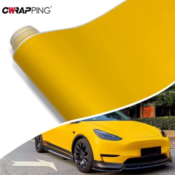 Pellicola avvolgente in vinile per auto Pellicola gialla opaca Decorazione carrozzeria auto Decalcomania impermeabile resistente ai graffi per accessori per motocicli per auto