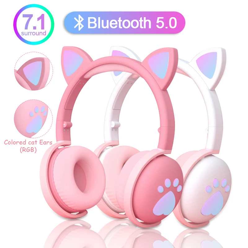 

New Wireless Headphones Cat Paw Ear Paw Bluetooth Headsets Girlfriends Gift Stereo Cute Girls Coll apsible Earphone Kids Headset