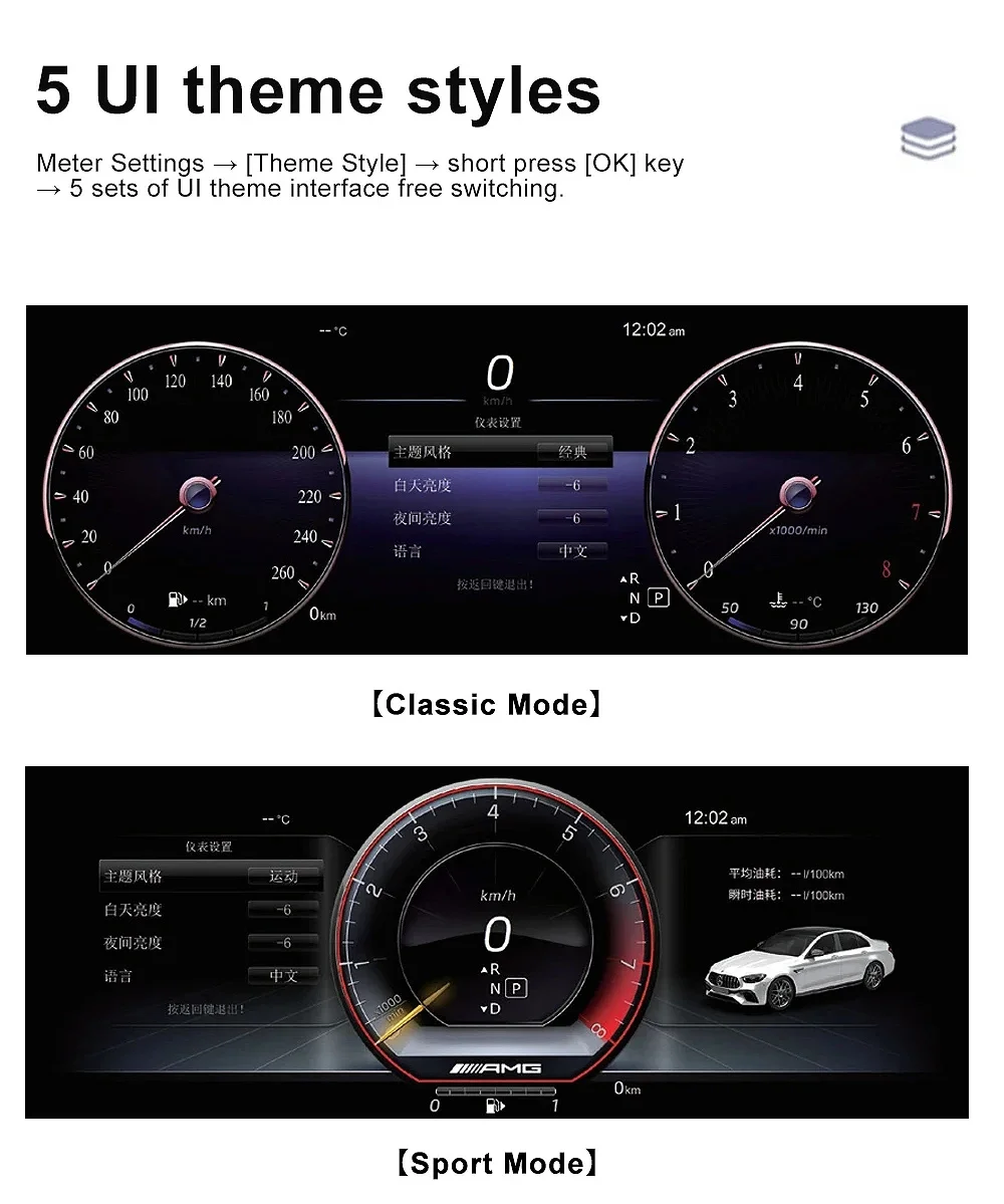 Digital Instrument Cluster For Mercedes Benz C200L C/GLC W205/W253 2015-2019 Spe