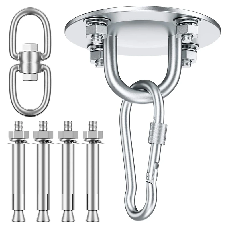 

Подвесной крючок для потолка, подвесное кресло, поворотный крючок на 360 градусов, потолочный крючок из нержавеющей стали, повышенная грузоподъемность 500 кг