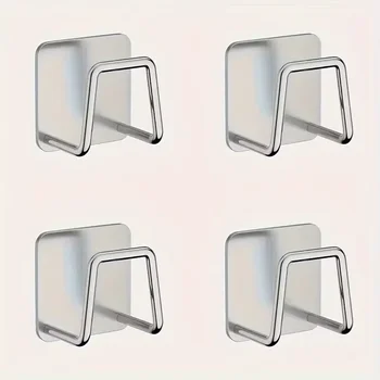 4Pcs Kitchen Storage Rack, Punching-free Wall Under Cabinet Cutting Board , Multi-functional , Accessories