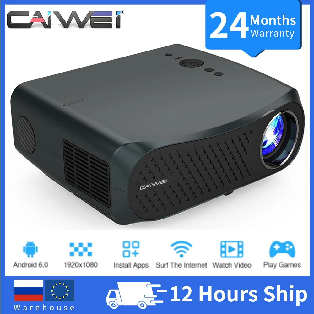 CAIWEI A12AB LED Projector Android System Wifi Full Hd 1080P Native  Resolution Miracast Movie Home Theater Beamer Projector| | - AliExpress