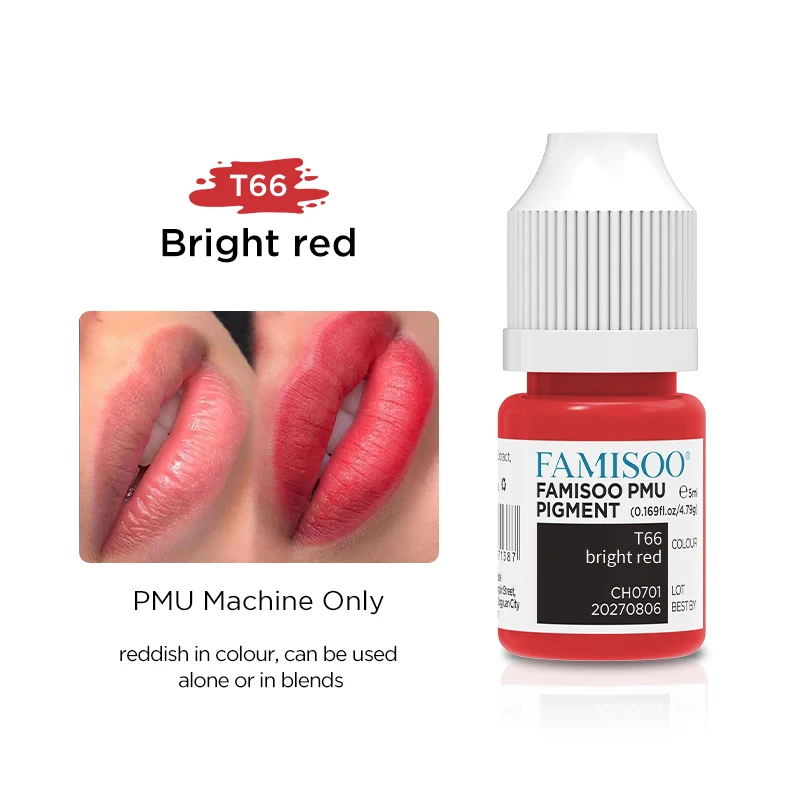 FAMISOO 5ML Tattoo Ink Permanent Microblading Paint Inks Pigment Semi Makeup Eyebrows Lips Tint Consumables Tattoo Supplies