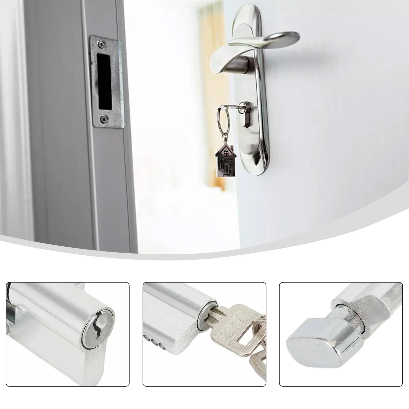 Door Locks Cylinder Thumb Turn Cylinder Lock Anti Pick 35/35 3 Keys Aluminum Alloy Home Hardware Lock Accessories