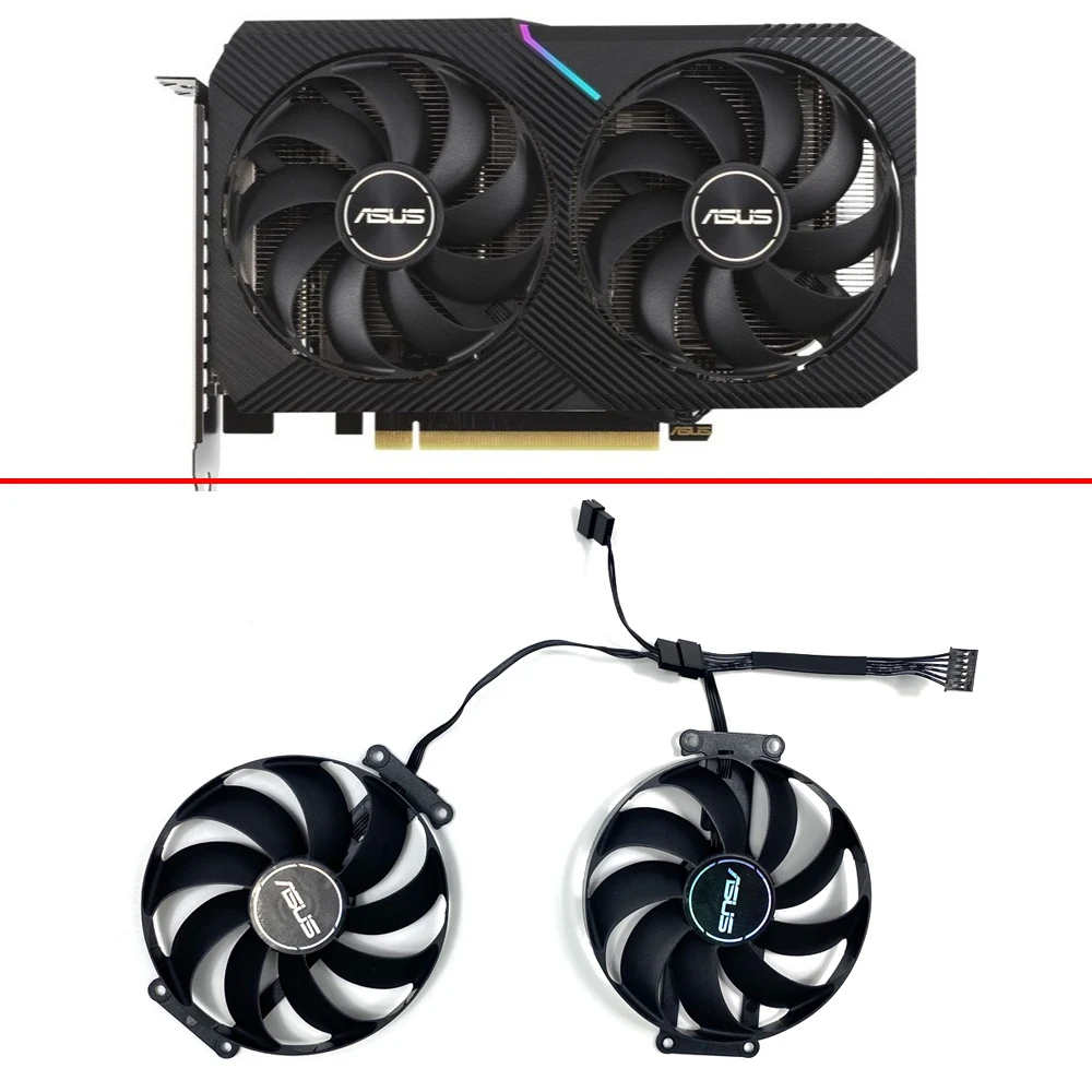 Ventilador Gráfico para Asus Dual Rtx T129215su dc 12v 0.5a Rtx3060 Rtx3060ti 6pin Rtx 3060 Rtx 3060 ti 8g Mini v2 Lhr 87 mm
