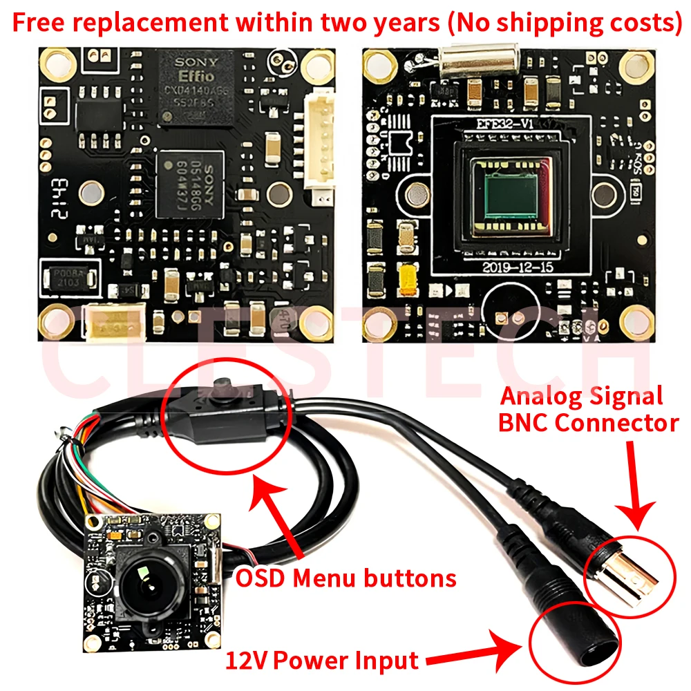 2.8mm 16mm 25mm Lens Sony Effio Chip Module 800TVL New CCD 960H HD CCTV Camera DIY Microscope Super Amplifier Test Bench Set Surveillance Camera Camera Module
