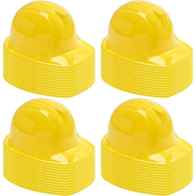 24 Pezzi Caschi Da Costruzione Per Bambini - Gialli, Per Feste E Giochi Di Ruolo, Materiale Morbido