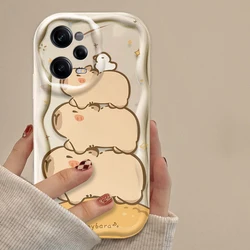 Charming 3D Wave Capybara Cartoon Case for Redmi Note 12 Pro 4G (1)
