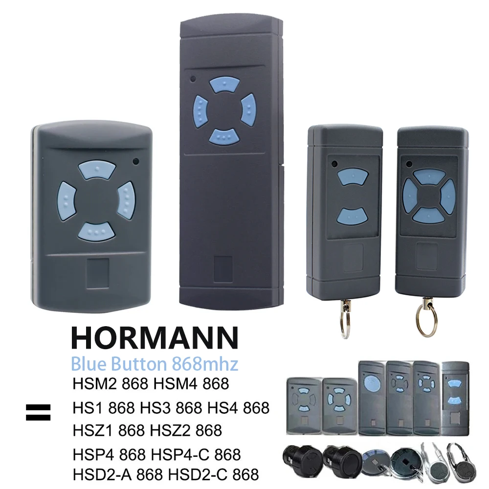 

For HORMANN HSM4 HSM2 HSE2 HSE4 HS4 868 Garage Door Remote 868MHz Replicator Command Handheld Transmitter Blue Button 4 Types