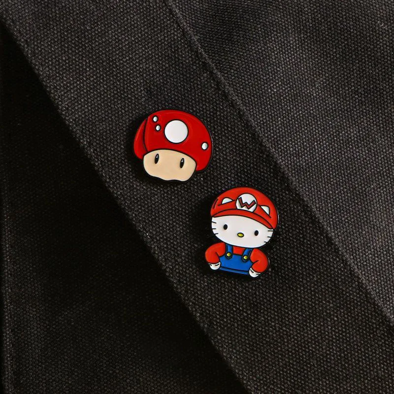 

Kawaii Sanrio Anime Badge Cute Hello Kitty Cartoon Ins Exquisite Clothing Buttons Bags and Accessories Design Brooch Gifts Girls