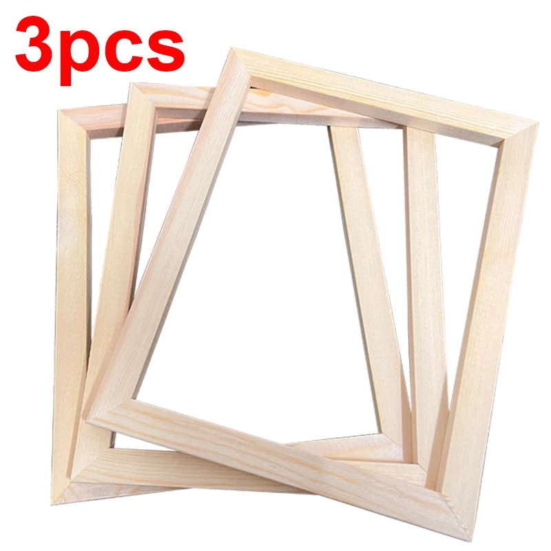 Wooden Pictures Frame Wall Canvas Frame Diamond Painting Large Size Picture and Poster Wall Pine Composite Decor Wood Canvas Frame Wood Photo Frame Photo Frame Wood Frame Art Frames Wood Picture Frame 3pcs