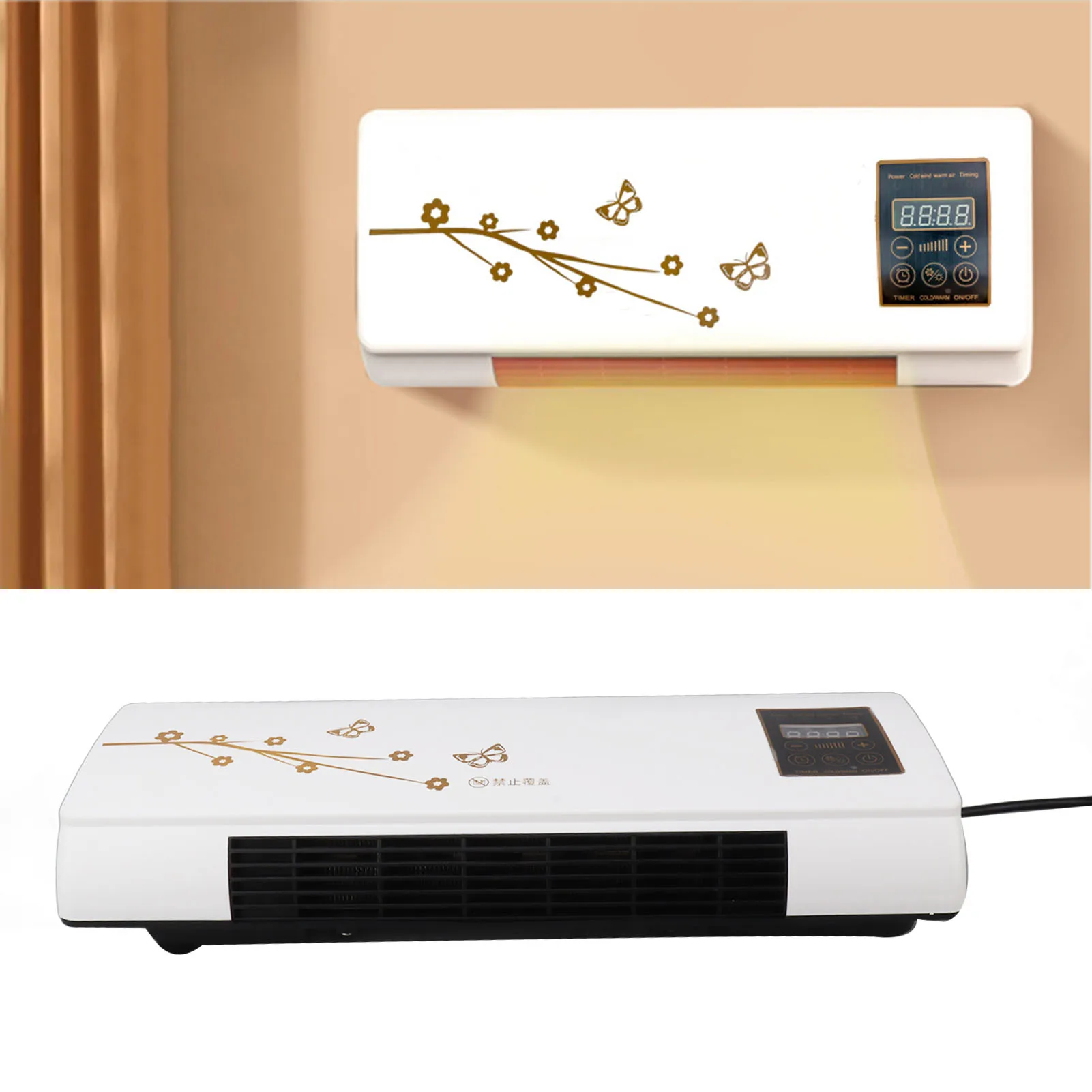 Space Heater for Indoor with Remote Wall Mounted  Conditioner Low Noise Timing Function for Home Office EU Plug 220V 4