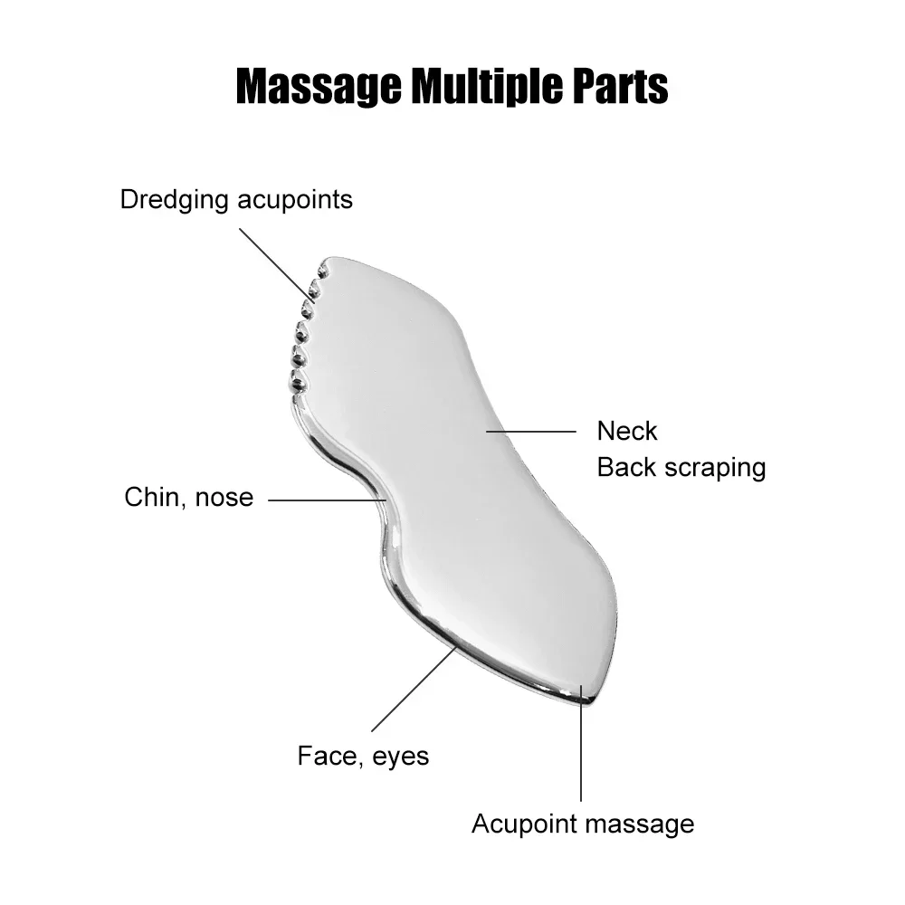 Gua Sha Board Guasha Massage for Face Stainless Steel Body Massager Facial Scraping Plate SPA  Guasha Scraper for Neck Back 5