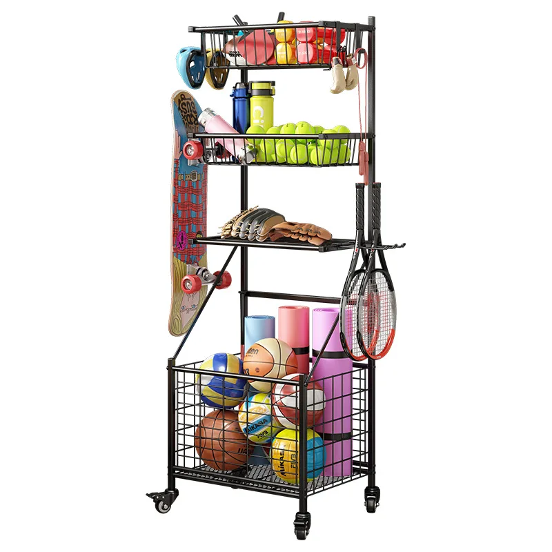 New Children's Sports Equipment Storage Rack Ball Home Use Simple Indoor Soccer and Volleyball Organizing and Storage Basket