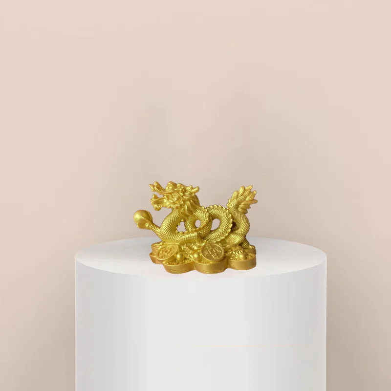 Chinese Auspicious Money Dragon Statuette Resin Sculpture Feng Shui Decoration Home Living Room Bedroom Office Figurines