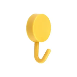 Set of 10 Colorful Round Self - Adhesive Wall Hooks for Home Décor and Organization (YELLOW)