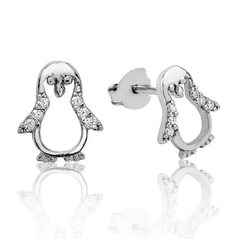 

Tevuli 925 Sterling Silver Penguin Studded Earrings