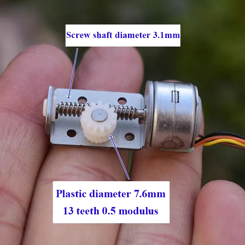 15BY Mini 15mm 2-Phase 4-Wire Stepper Motor Stepping Motor Linear Screw Shaft Rod Block 13 Teeth Plastic Gear DIY Camera Monitor