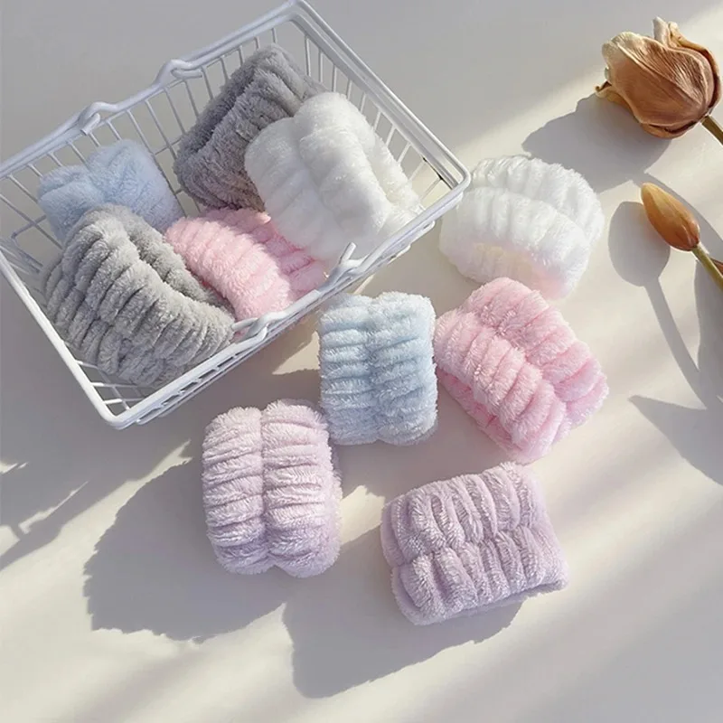 Wrist Washband Microfiber Wrist Wash Towel Band Wristband Scrunchies for Wash Face Absorbent Wrist Sweatband for Women Headband